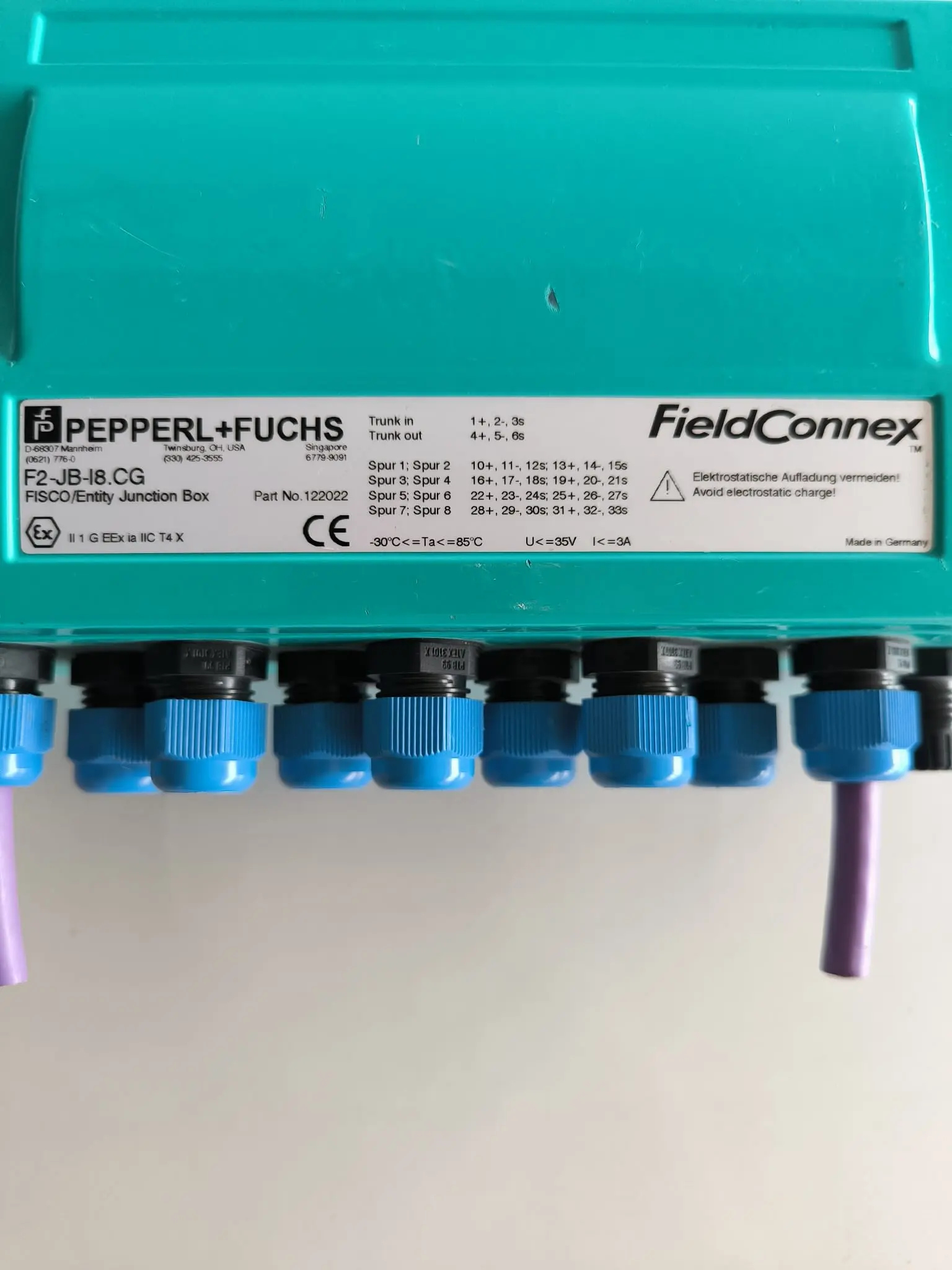 CAJAS DE CONEXIONES PEPPERL + FUCHS F2-JB-I8. CG ATEX - 3